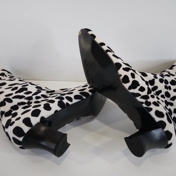 Proxy White and Black Fabric Stretch Animal Print Cowgirl Boots Size 7.5 - Picture 10 of 15